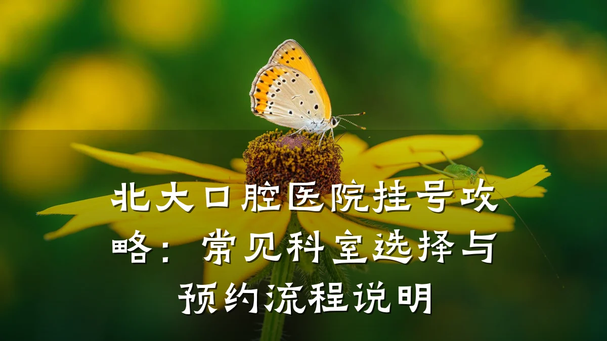 北大口腔医院挂号攻略：常见科室选择与预约流程说明