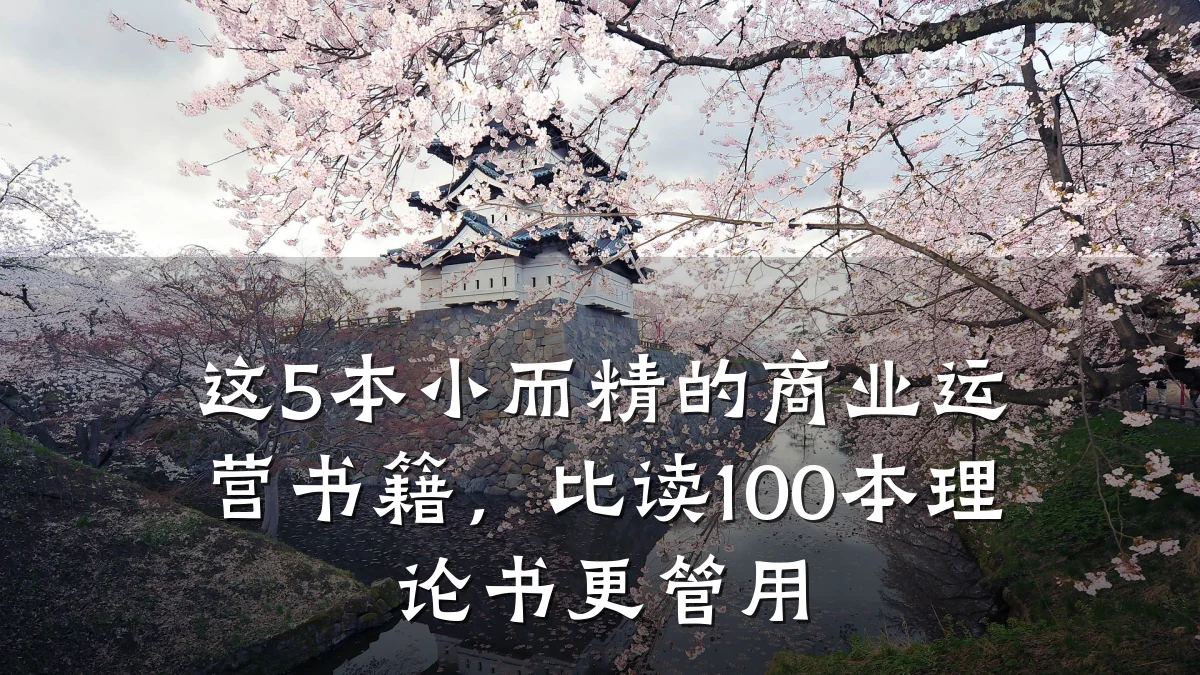 这5本小而精的商业运营书籍，比读100本理论书更管用