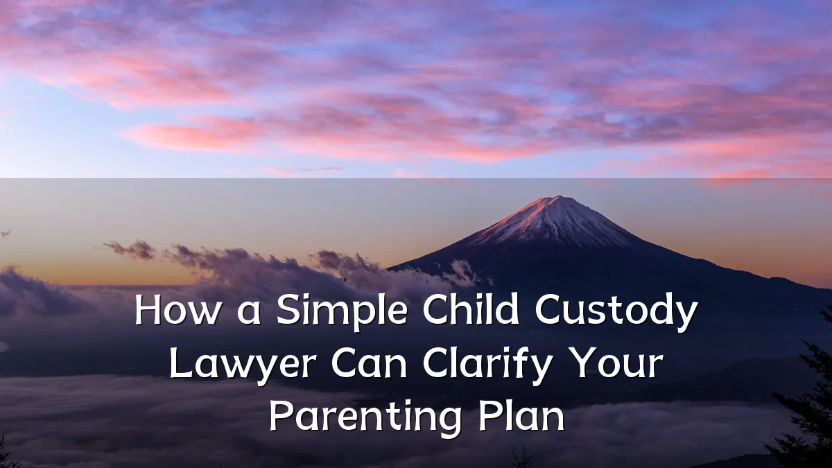 How a Simple Child Custody Lawyer Can Clarify Your Parenting Plan