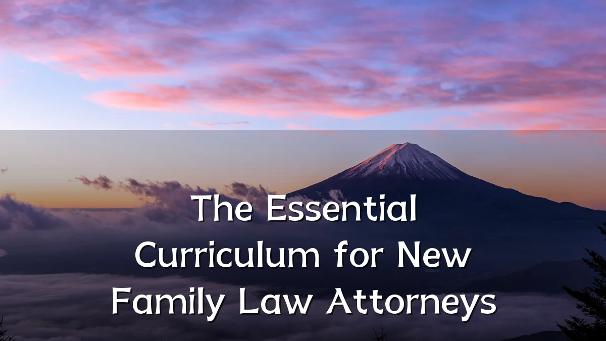 The Essential Curriculum for New Family Law Attorneys