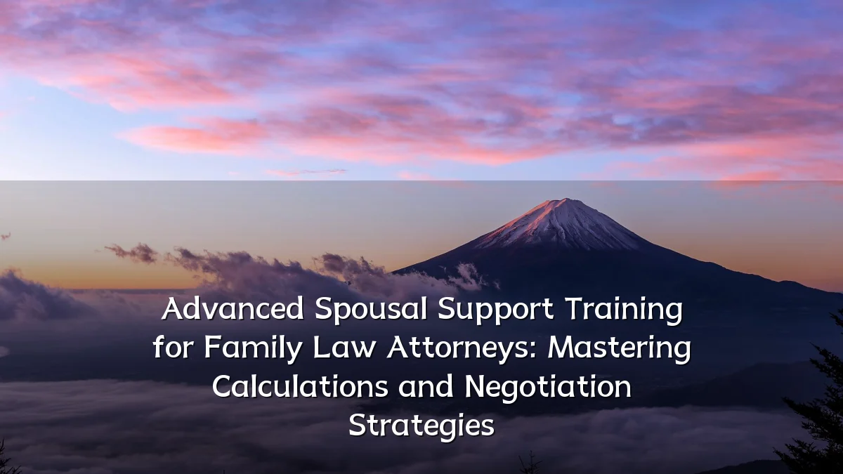 Advanced Spousal Support Training for Family Law Attorneys: Mastering Calculations and Negotiation Strategies