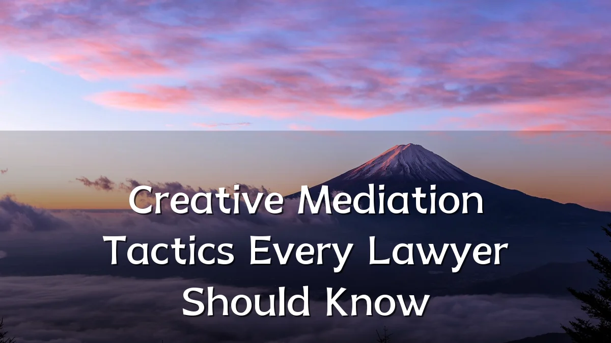 Creative Mediation Tactics Every Lawyer Should Know