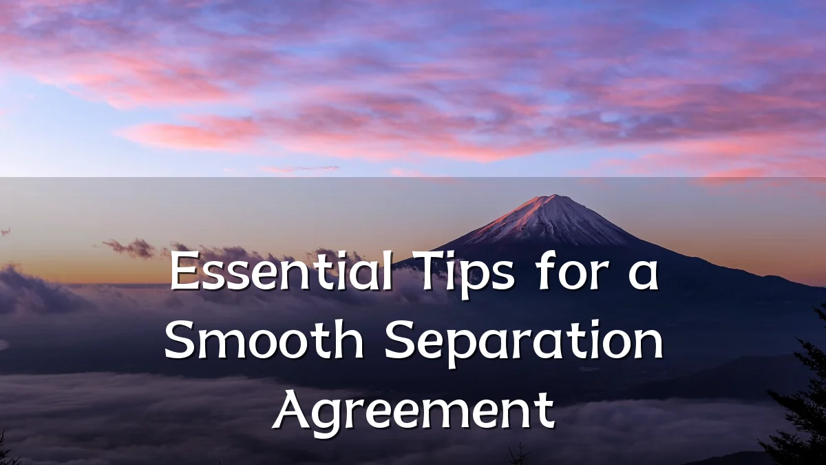Essential Tips for a Smooth Separation Agreement