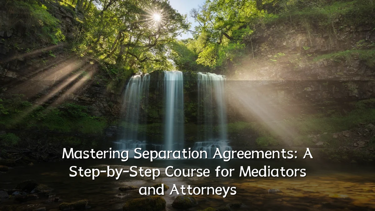 Mastering Separation Agreements: A Step-by-Step Course for Mediators and Attorneys