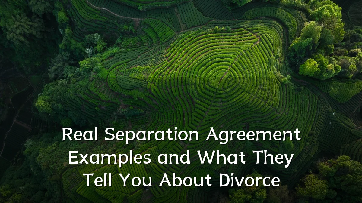 Real Separation Agreement Examples and What They Tell You About Divorce