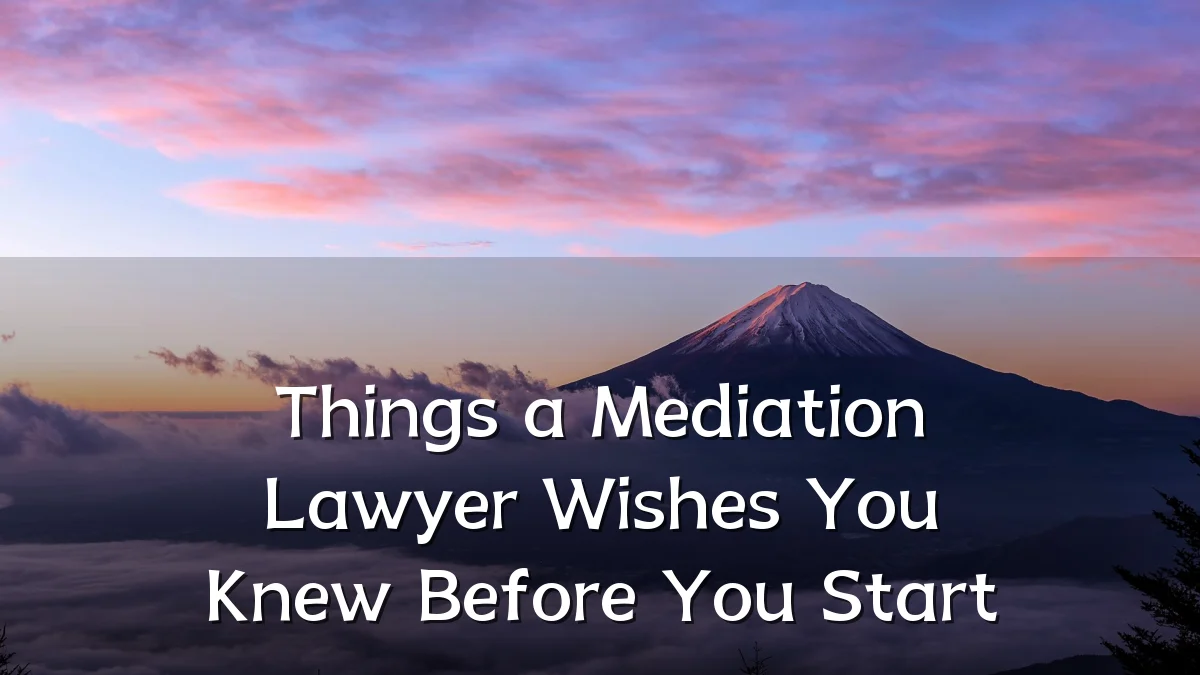 Things a Mediation Lawyer Wishes You Knew Before You Start