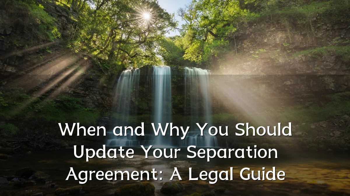 When and Why You Should Update Your Separation Agreement: A Legal Guide