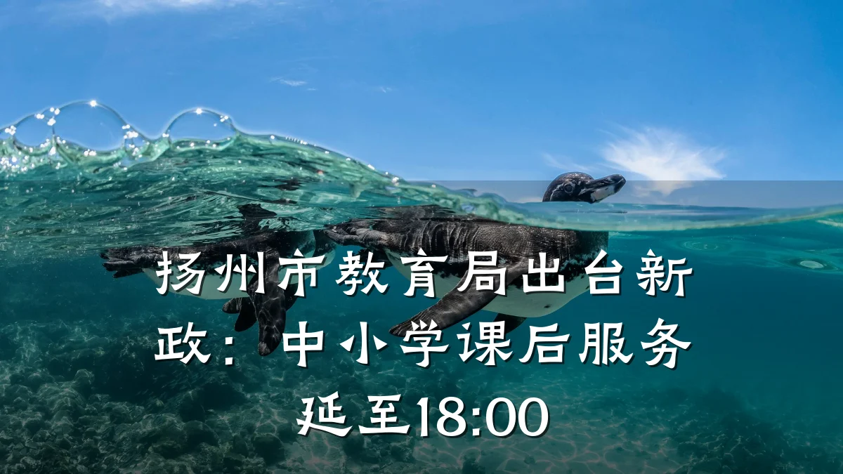 扬州市教育局出台新政：中小学课后服务延至18:00